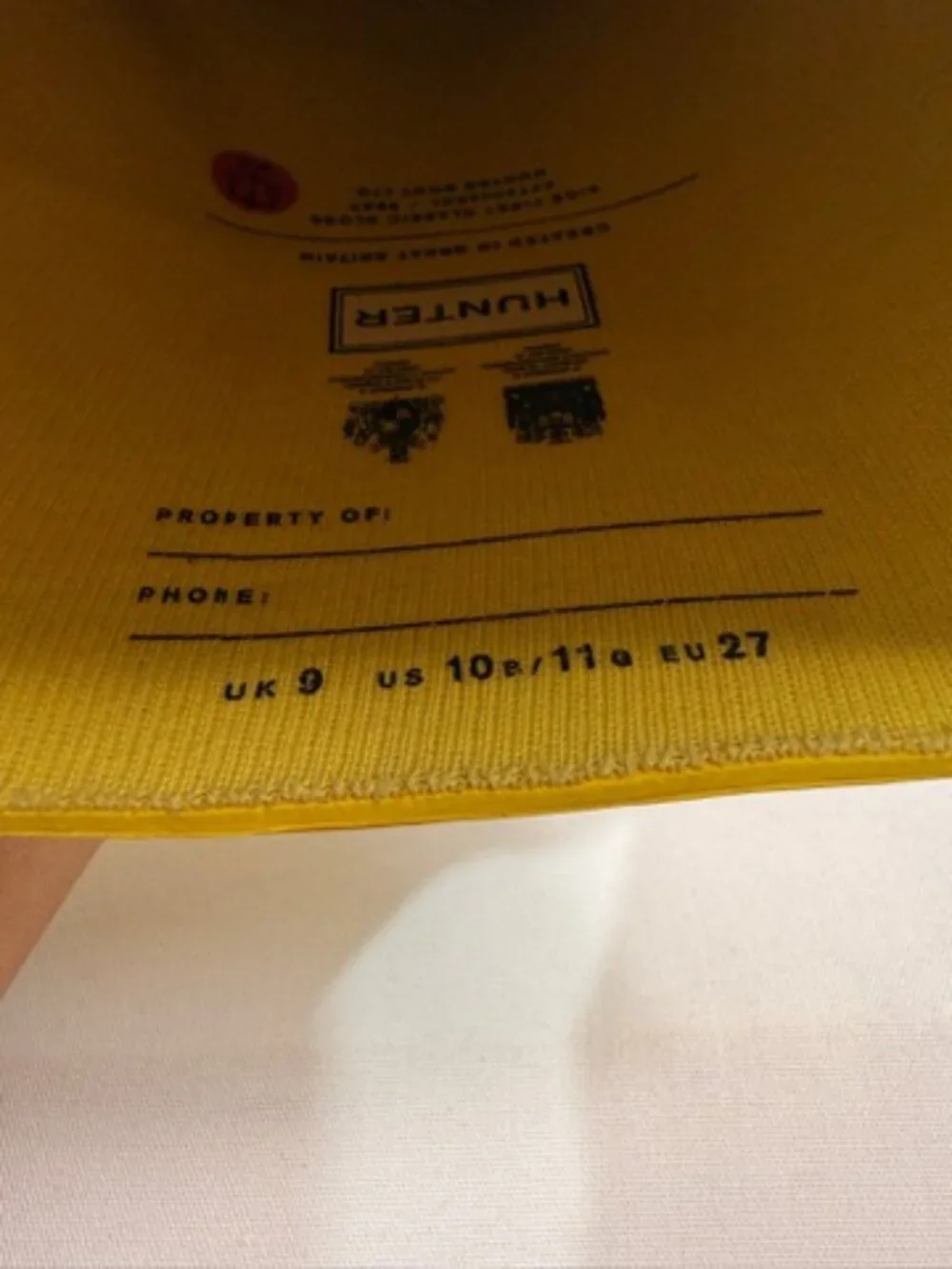 HUNTER Kids Original Yellow Rain Boots Wellington Waterproof Size 10C